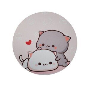 Goma Peach Cats Gaming Mousepad Round
